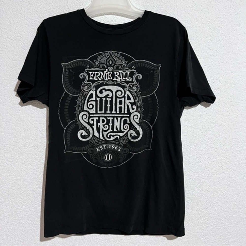 Ernie Ball Guitar Strings Black Graphic Short Sleeve T- Shirt Medium